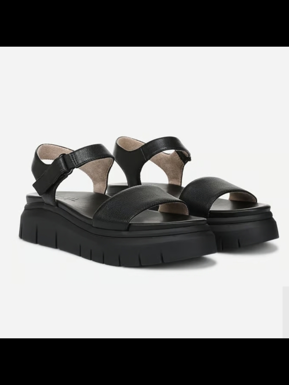 SOUL Naturalizer  Poppy Black Chunky Platform Sandals with Ankle Strap